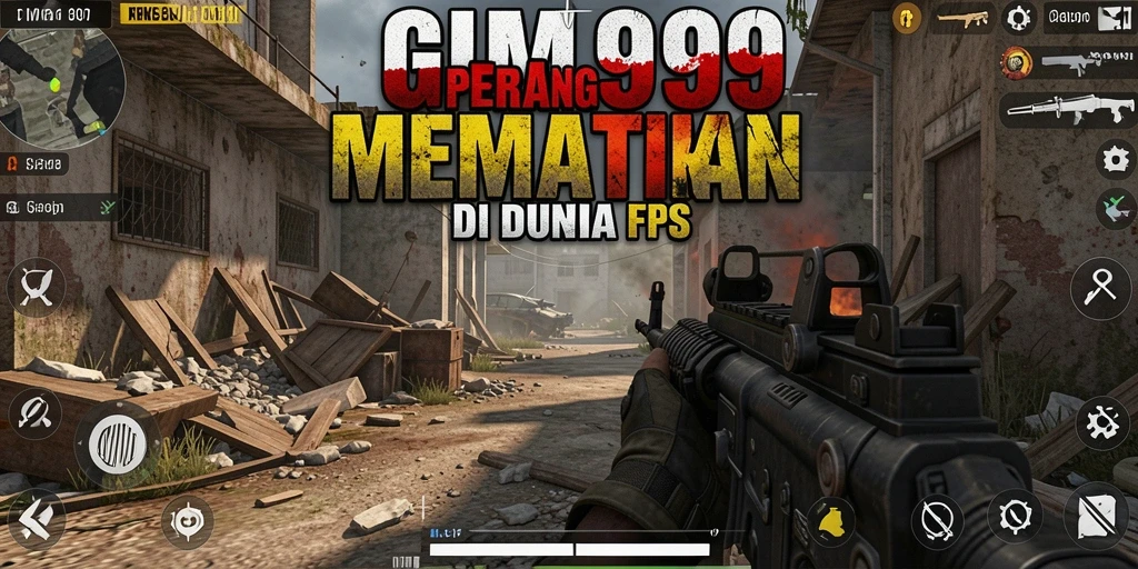 Screenshot GIM999 menampilkan aksi tempur FPS yang mendebarkan.