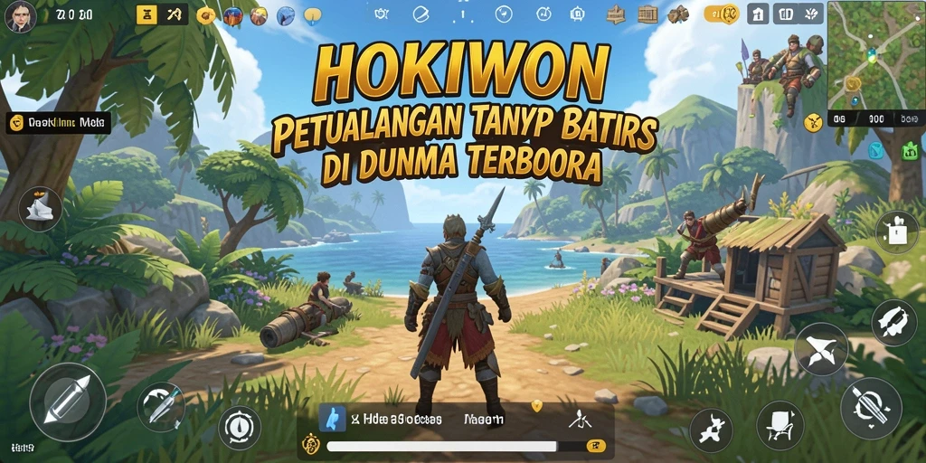 Gameplay HOKIWON yang menawan dalam dunia terbuka.
