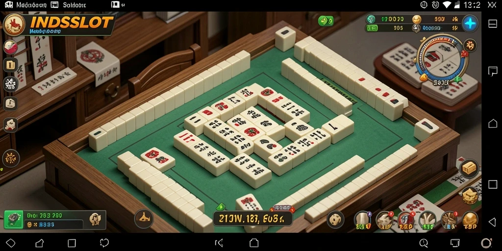 Screenshot dari gameplay INDSLOT menampilkan pengalaman Mahjong yang seru.