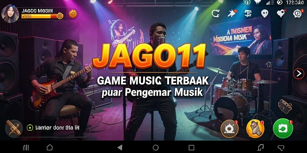Tampilan gameplay JAGO11 dengan interaksi musik yang seru.