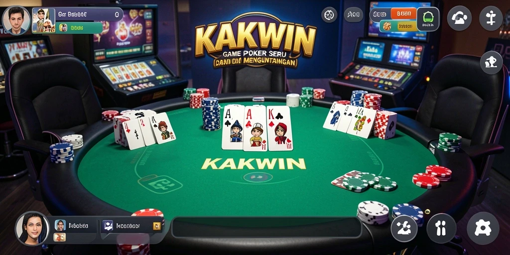 Tampilan gameplay Poker yang menarik dan menantang di KAKWIN.