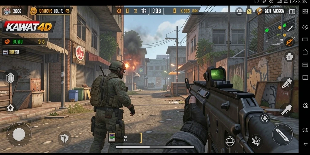 Tampilan gameplay KAWAT4D yang menegangkan dan mendebarkan.