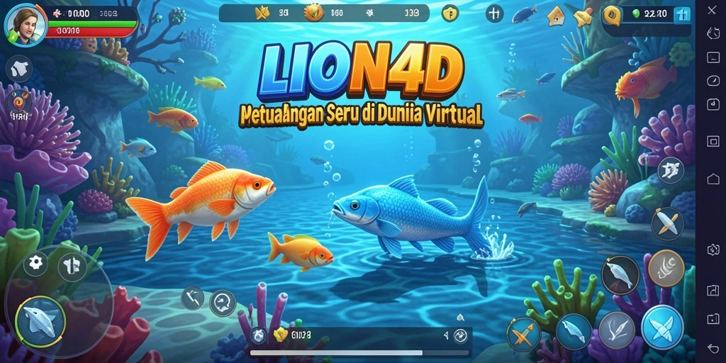 Screenshot gameplay LION4D menampilkan aksi memancing yang seru dan mendebarkan.