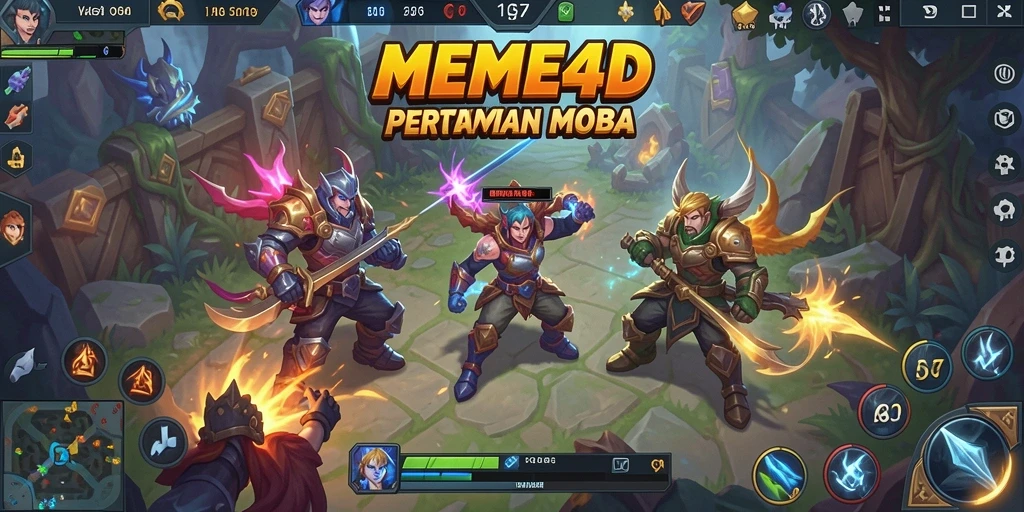 Gameplay seru dalam pertarungan seru MEME4D MOBA.