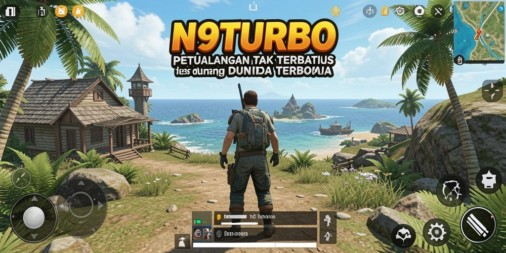 Screenshot N9TURBO menampilkan aksi seru dalam dunia terbuka.