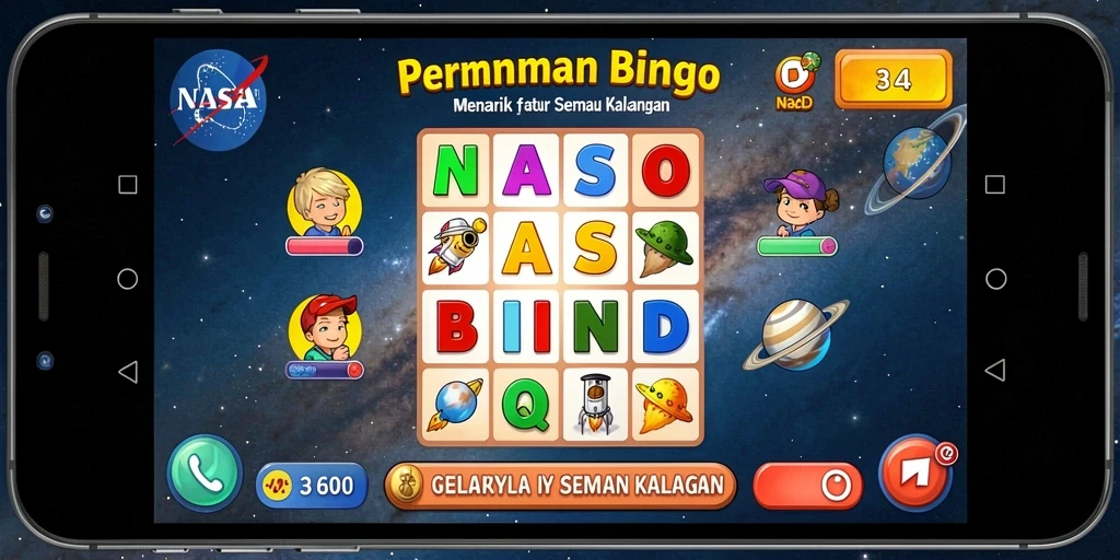 Tampilan gameplay NASA4D yang seru dan interaktif di permainan Bingo.