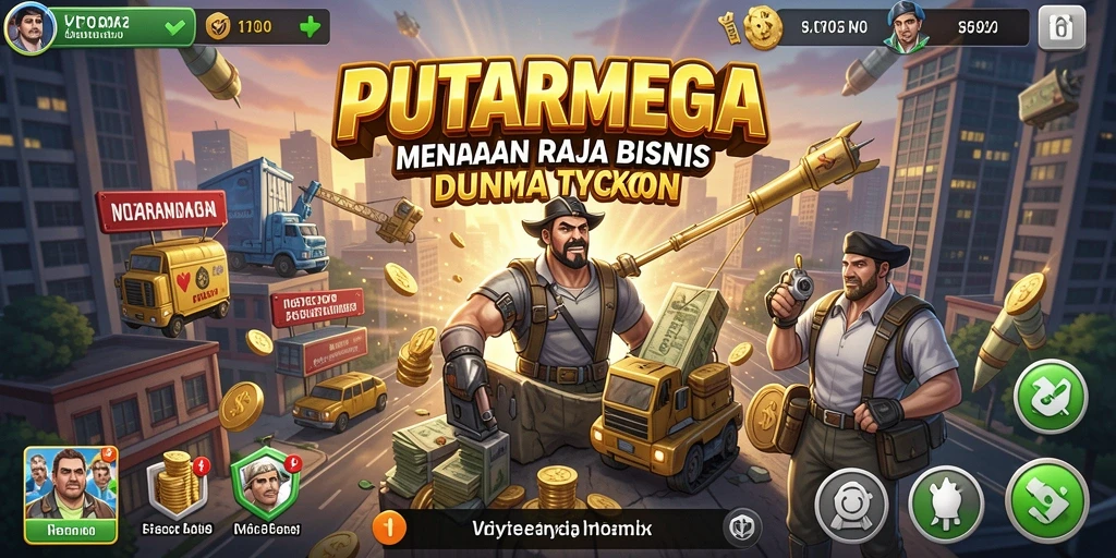 Gameplay PUTARMEGA yang menantang dan realistis dalam membangun bisnis.