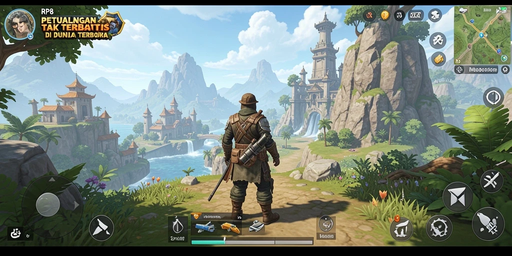 Tampilan gameplay dari dunia terbuka yang menakjubkan di RP8.