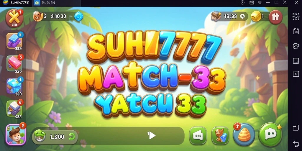 Tampilan gameplay SUHU777 dengan kombinasi warna dan tantangan Match-3.