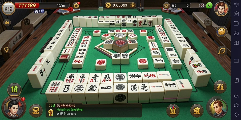 Screenshot gameplay TT789 menampilkan ubin Mahjong yang berwarna-warni dan antarmuka yang intuitif.