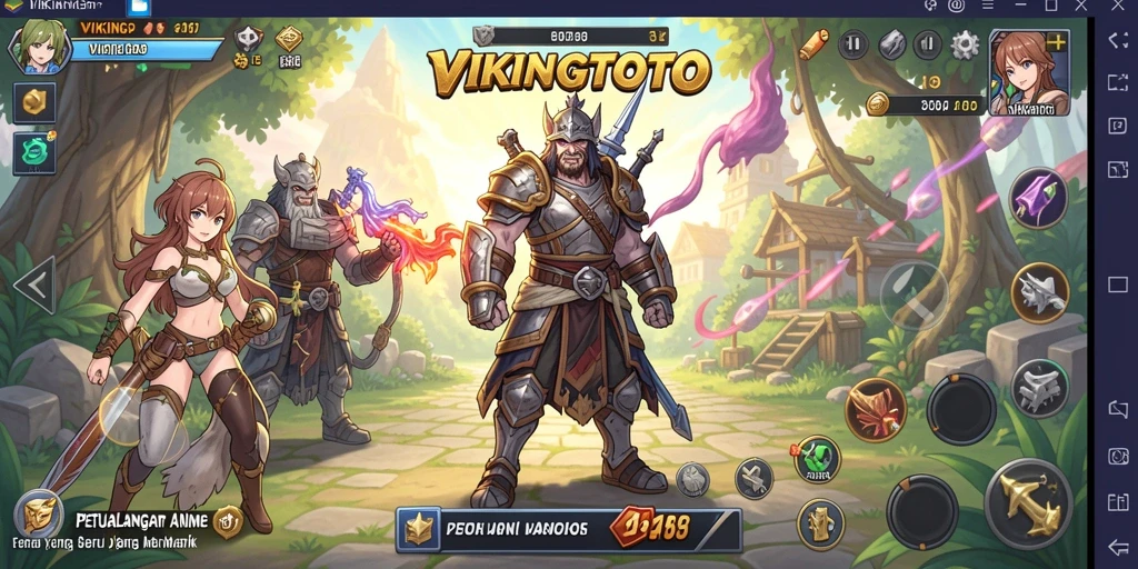 Screenshot gameplay VIKINGTOTO menampilkan karakter anime dalam aksi menarik.